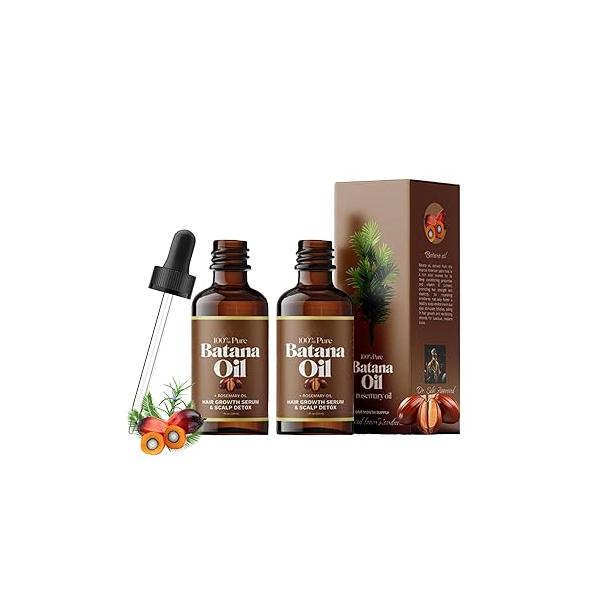 Batana Oil for Hair Growth, Upgrade 100% Natural Raw Unrefined Revitalized Strength - Promotes Thickness Women & Men Care Oil, 30ML (2Pcs)