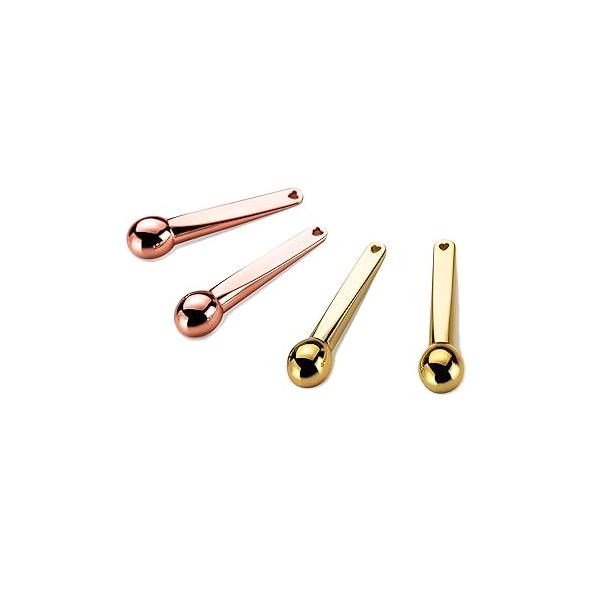 LISAPACK 4 Pack Metal Eye Cream Applicator, Serum Roller Ball Massager Stick for Reduce Depuffer, Massage (Gold&Rose Gold)