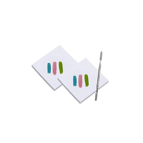 100 Sheets Disposable Nail Polish Palette Paper Art Mixing Papers Portable Waterproof Makeup Gel Tool with Stirring Rod (100pcs)