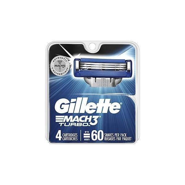 Gillette Mach3 Turbo Cartridges, 4 Count