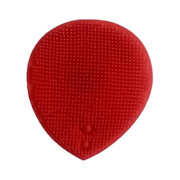 Orange and Red Paired Set Silicone Face Cleanser Massager Brush Manual Facial Cleansing Handheld Mat Scrubber for Sensitive, Delicate, Dry Skin (Pack of 2)