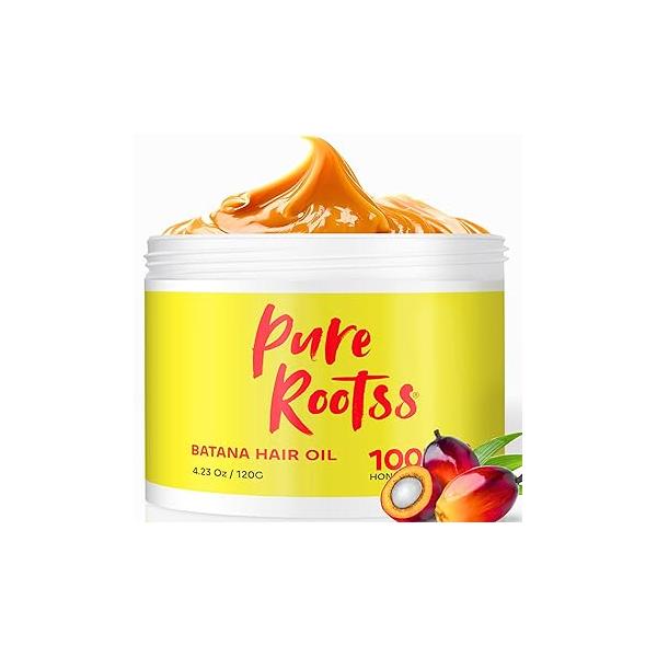 Batana Oil for Hair Growth & Deep Conditioning, Superior Smooth - 100% Honduras Central America, Anti Loss, Promote Thickness, Enhance Shine Soft, Cold Pressed, All Natural Silicone Free