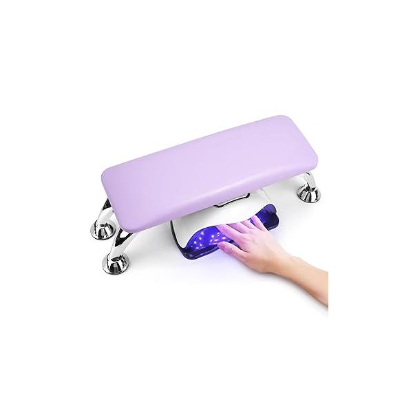 Big Arm Rest for Nails Cushion, Microfiber Leather Hand Tech, Pillow Toenails, Detachable Nail Art Accessories Tool Tech (Pink)