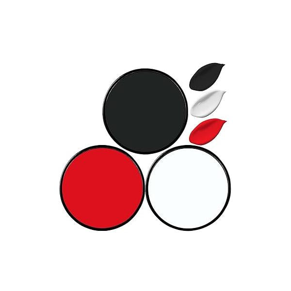 3 Pcs White Black Face Paint - Water Based Painting Kit for Joker Zombie Clown Costume Special Effects Makeup