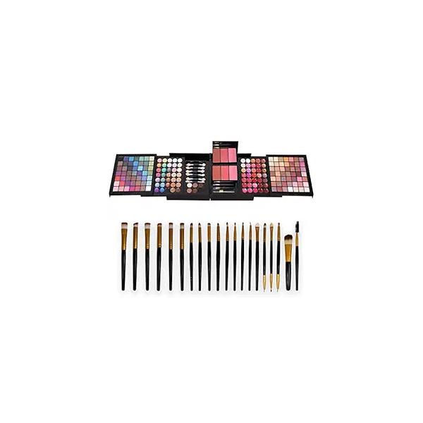 Teen Beginner Makeup Kit, Kit For Women Full 177 Color Eyeshadow Palette Lipstick Set Lips Blush Foundation Eyebrow Powder With Mirror + 20pcs brush
