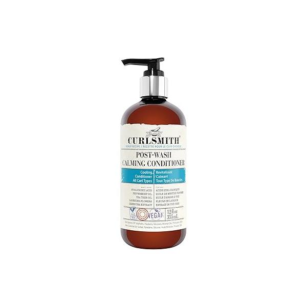 Curlsmith - Post-Wash Calming Conditioner Vegan Cooling Rinse-Out for any Hair Type, Scalp Soothing (12 fl oz)