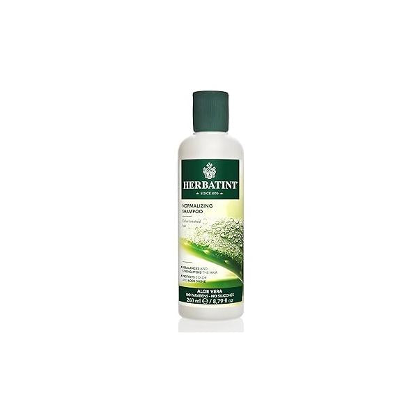 Herbatint Normalizing Shampoo for Color-Treated, Normal Hair - Aloe Vera to Rebalance, Strengthen, & Add Shine No Parabens, Sulfates, Gluten 8.79 fl oz.