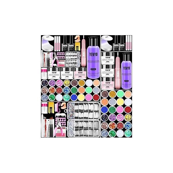 Acrylic Nail Kit with Drill, for Beginners Everything UV Light Art Tools Gift Set Home Salon