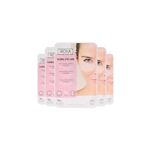 Anti-Aging Eye Patches (5 Pairs) | With Niacinamide, Caffeine & Peptides Reduces Wrinkles, Fine Lines, Puffiness Dark Circles Hydration with Hyaluronic Acid Vegan 100% Biodegradable