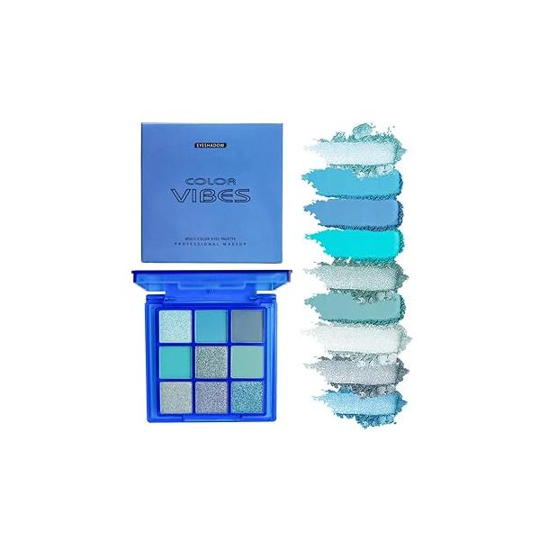 9 Colors Eyeshadow Palette - Dark Punk Smoky Theme, High Pigmented Blendable Matte & Glitter Shimmer Finishes, Long Lasting Eye Makeup for Christmas Music Festivals(Dark Smoky)