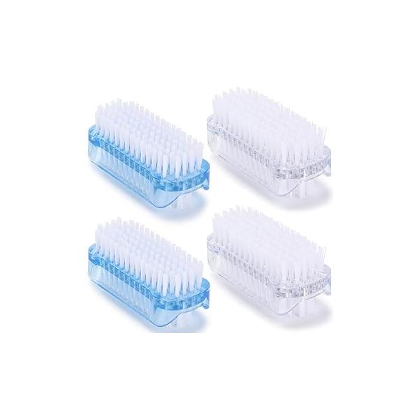Tbestmax Cleaning Nail Fingernail Brush Wood 2 Side for Manicure Pedicure Women Kids 4 Pack