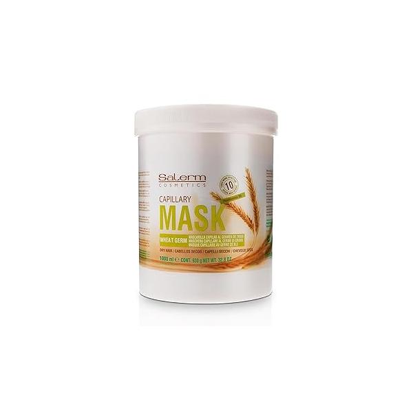 SALERM - Nourishing Hair Mask 1000 ml with Wheat Germ for Dry and Damaged Deep Hydration Shine Brightness Strengthening