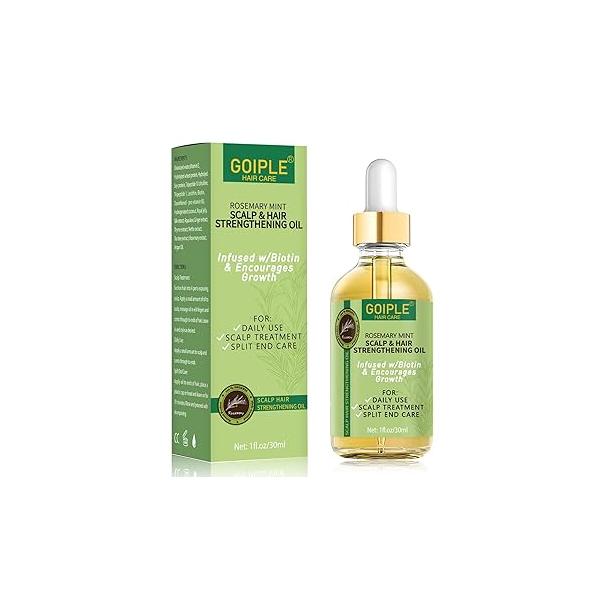 Rosemary Oil for Hair Growth, 3.1 FL OZ, Pure Natural Scalp with Essential Oils, Nourishing Treatment Split Ends, Dry