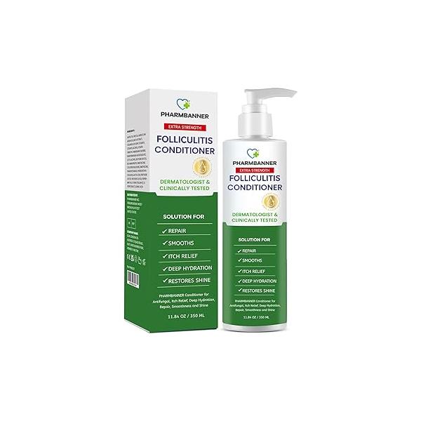 Anti-Fungal Shampoo for Folliculitis, Seborrheic Dermatitis, Scalp Psoriasis - Relieves Itchy & Dry
