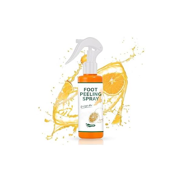 Foot Peel Spray Orange Oil,Refreshing and Moisturizing Exfoliating Cleansing for All Skin Types,Instant Peeling to Remove Dead