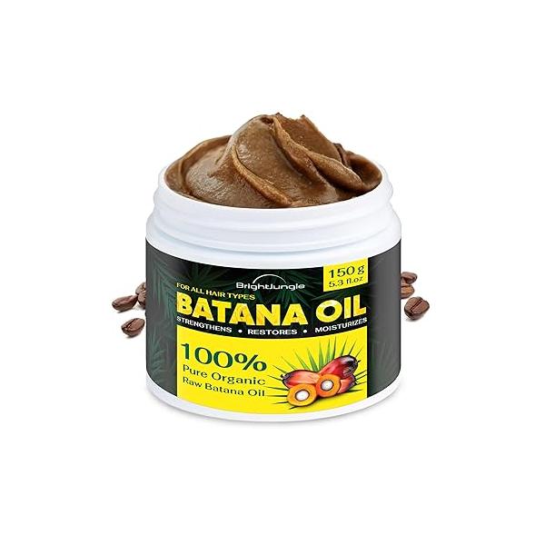 Raw Batana Oil for Hair Growth - 100% Pure, Organic, Cold-Pressed 5.3oz (150g) Dr. Sebi Approved Nourishing & Scalp Thickness Shine Men Women