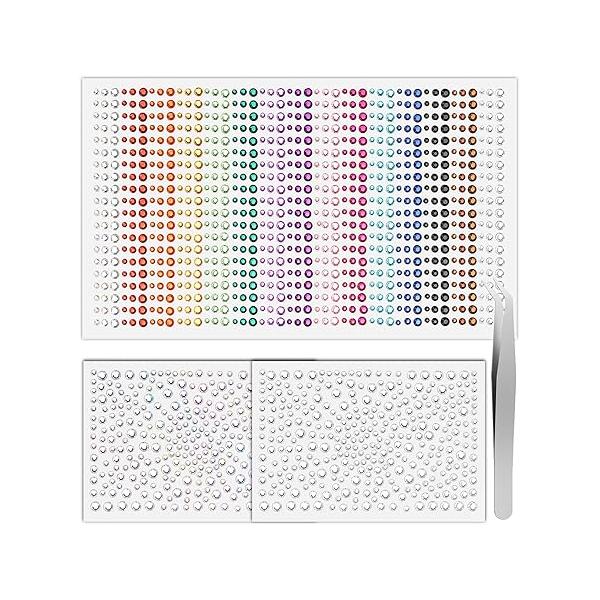 Face Gems Self Adhesive Festival Jewels, Stick On Rhinestones for Makeup, Hair, Eye, Nail, Crafts Halloween Decorations