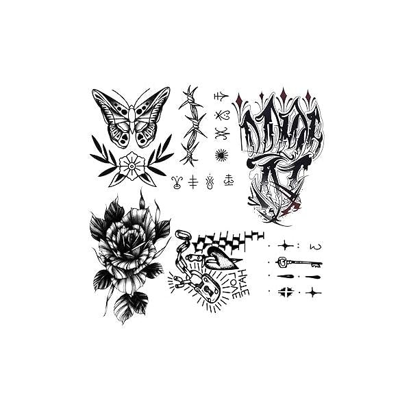 2 Sheets Waterproof Hand Back Body Art Temporary Tattoos Stickers Sun Moon