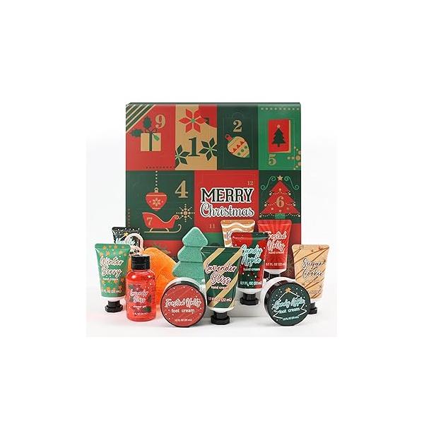 Beauty Advent Calendar Gift Set BODY & EARTH # LOVE Gifts for Women and Girls 12pcs Lotion Sets Includes Hand Lotion,Body Lotion,Foot Cream,Bath Sets,etc