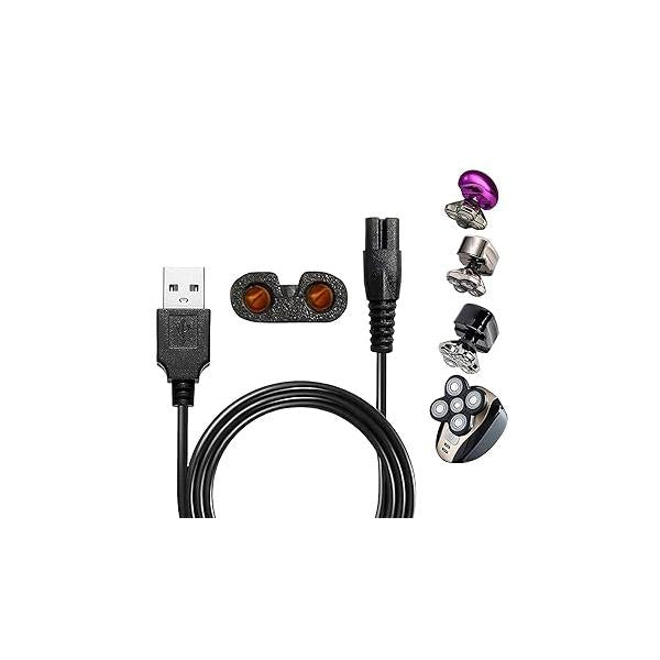 Universal Head Shaver, USB Charging Cable for Many Brands, Compatible with Bird Freedom Skull Shaver