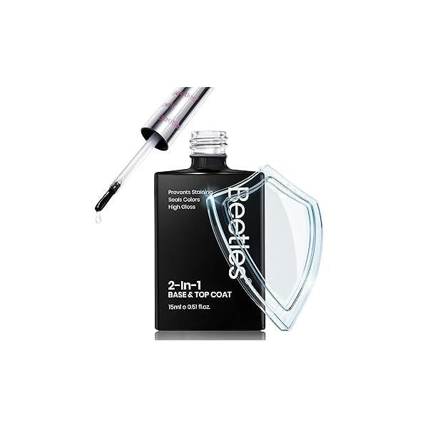 Beetles Glitter Nail Polish Set, 6 Color Silver Pink Gold Red Brown Black Quick Air Dry Natural Elegant Lacquer Manicure DIY Art Salon Gifts For Women