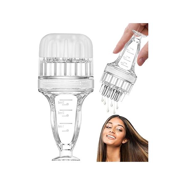 2 pcs Hair Oil Applicator for Scalp Scalp,Oil Comb/Scalp/Hair Applicator, Small Minoxidil Brush Applicator(Transparent)
