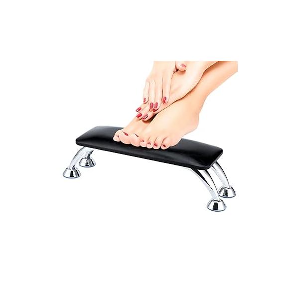 Nail Arm Rest for Acrylic Large Hand Toenails Feet Table Manicure Armrest Cushion Pillow Microfiber Leather Stand Detachable Tech Use(White)