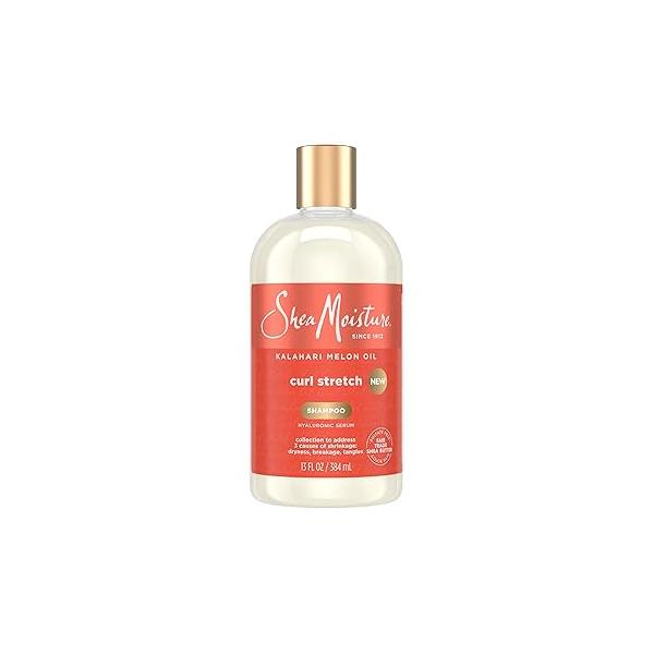 SheaMoisture Curl Stretch Shampoo Kalahari Melon Oil Infused with Hyaluronic Serum, Cleanses and Hydrates for Strong Soft Curls, Type 4 Hair 13 Fl Oz