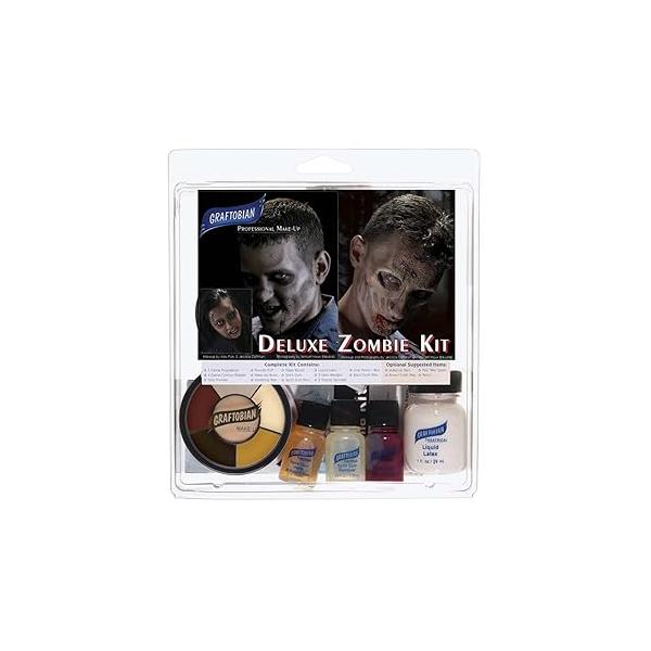 Graftobian Deluxe Zombie Makeup Kit - Expanded Theatrical for Costumes, Cosplay, and Halloween