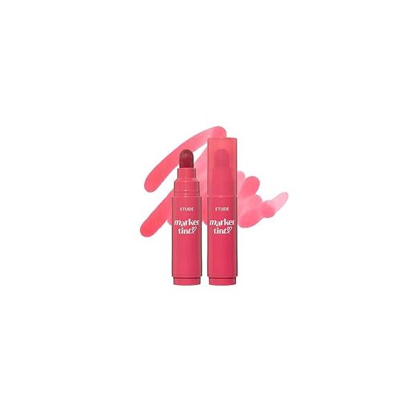 ETUDE Dear Darling Marker Tint #4 Mlik Strawberry (5g) | Hydrating & Long Lasting Lip Stain High Pigmented Maker with Easy Drawing Tip Korean Tint, Makeup, Kbeauty