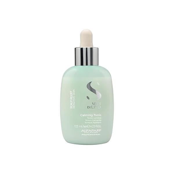 Alfaparf Milano Semi Di Lino Scalp Relief Calming Tonic for Sensitive Skin - Dry Treatment & Detox to Soothe, Sleek and Shine Professional Salon Quality (4.23 oz / 125 ml)
