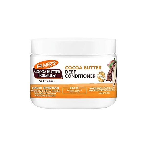 Palmer's Cocoa Butter & Biotin Length Retention Deep Conditioner, Strengthen, Nourish and Restore Elasticity Shine, Suitable for All Curly Hair Patterns 8.5 Ounce