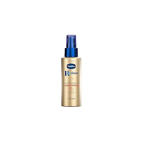 Vaseline Radiant X Replenishing and Hydrating Body Oil with 1% Lipids, Jojoba Oil, Coconut & Vitamin E 3.7 oz