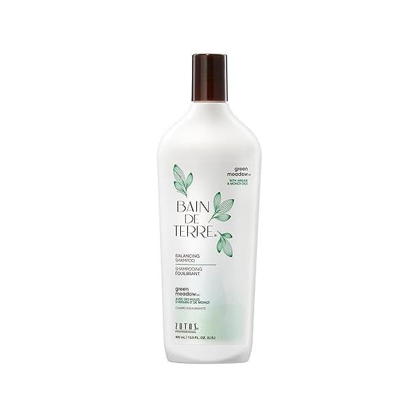 Bain de Terre Green Meadow Balancing Shampoo, Gentle Cleansing for Soft, Silky Hair with Argan & Monoi Oils, Paraben-Free, Color-Safe