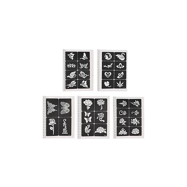 97pcs Glitter Stencils, 10 Sheets Temporary Airbrush Templates Set, Boys and Man Reusable Kit for Kids Adults Girls Women Body Art Painting Stickers