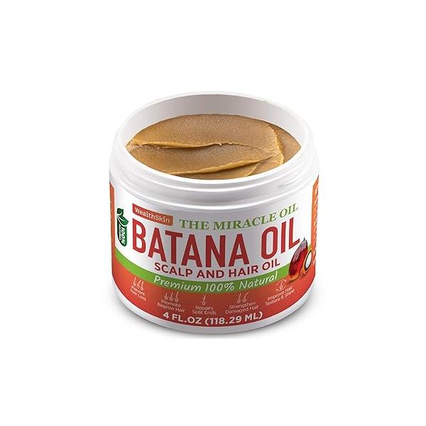 Batana Oil for Hair Growth: 100% Pure & Organic, Green, Unscented Oil, Repairs Damaged Hair, Reduces Loss, 4oz (118ml), Unisex Adult