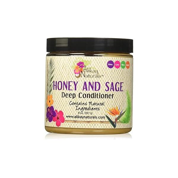 Alikay Naturals Honey and Sage Deep Conditioner Natural Honey, Babassu 8 Ounce