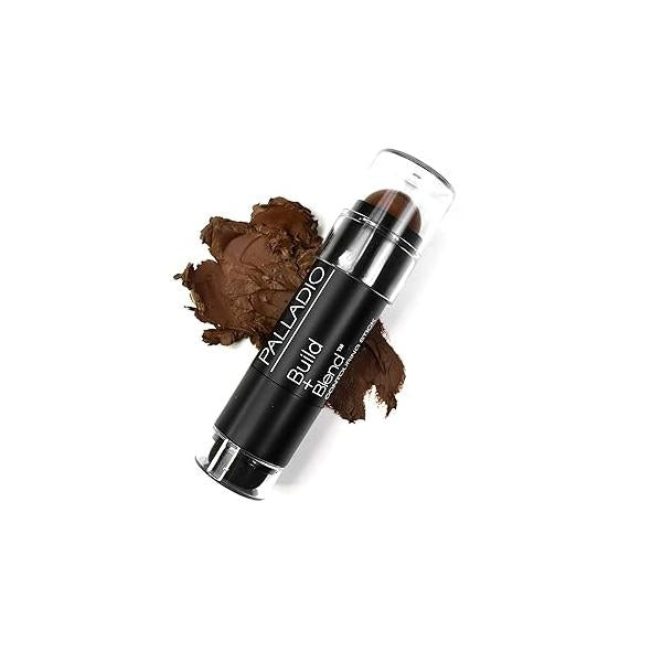 Palladio Contouring Makeup Stick BUILD + BLEND Contour Makeup, Face for Perfect Sculpting Look, 0.23 Ounce (Warm Brown)