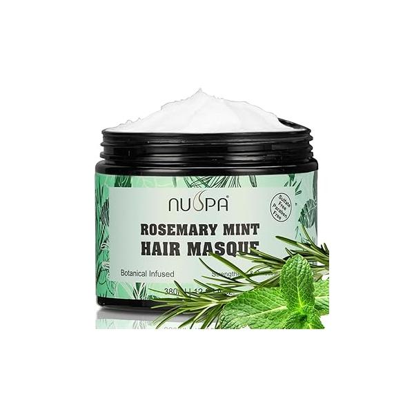 Rosemary Mint Hair Mask For Damaged Dry Frizzy Hair,Against Dryness and Damage, Anti-Break Intensive Bond Repair Deep Conditioning Masque(380ML)