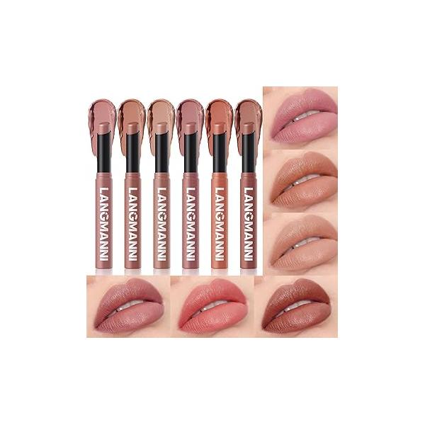 Jolilab 12Pcs Velvet Matte Lipstick Nude Soft Dark Color Stick High Pigmented Long-Lasting Waterproof Lip Balm Beauty Cosmetics Gift for Girls and Women(01#-12#)