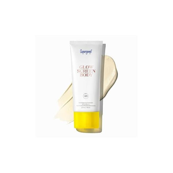 Supergoop! Glowscreen Body SPF 40 PA+++, 3.4 fl oz - Lotion + Broad Spectrum Sunscreen with Subtle Shimmer Adds Instant Glow & Hydration Contains White Stargrass Coconut Alkanes