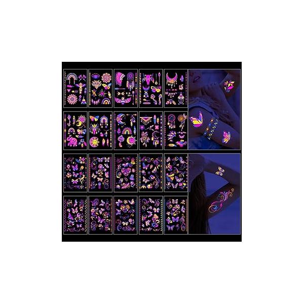 24 Sheets Butterfly Temporary Tattoos - 180+Styles Watercolor Fake for Women Girls Kids Body Face Waterproof Long Lasting Birthday Party Decorations Festival Supplies