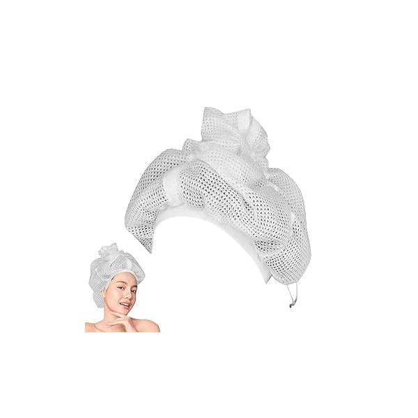 Adjustable Net Plopping Cap for Drying Curly Hair - Enhance Your Curls with Diffuser White