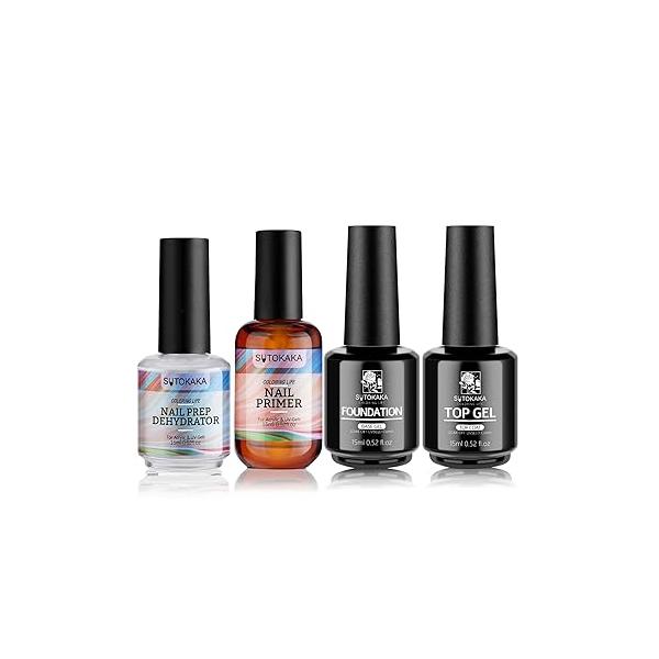 3Pcs Nail Dehydrator and Primer Cuticle Oil for Acrylic Gel Nails 15ml Professional Acid Free Bonding Prep Set No Burns Manicure Bonder Liquid DIY Home Salon