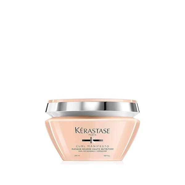 Kerastase Curl Manifesto Beurre Haute Nutrition Strenghening Hair Mask For All Wavy, Curly and Coily - Prevents Breakages, Softens Adds Shine, 6.8 Fl Oz