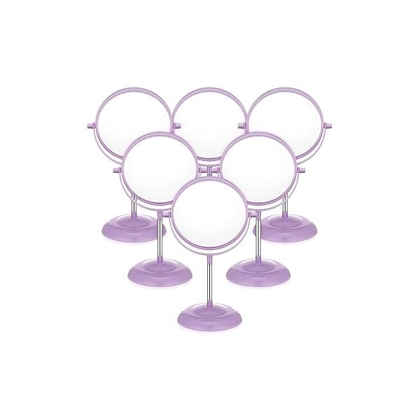 6 Pcs Spa Party Mirror Supplies Sleepover Accessory Favors Makeup for Slumber Birthday Gift(Pink)