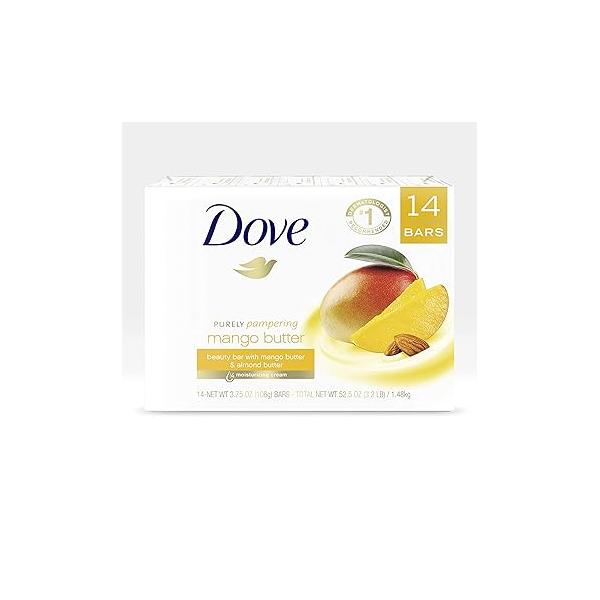 Dove Beauty Bar With Mango Butter 14 Bars To Moisturize Dry Skin More Moisturizing Than Soap 3.75 oz