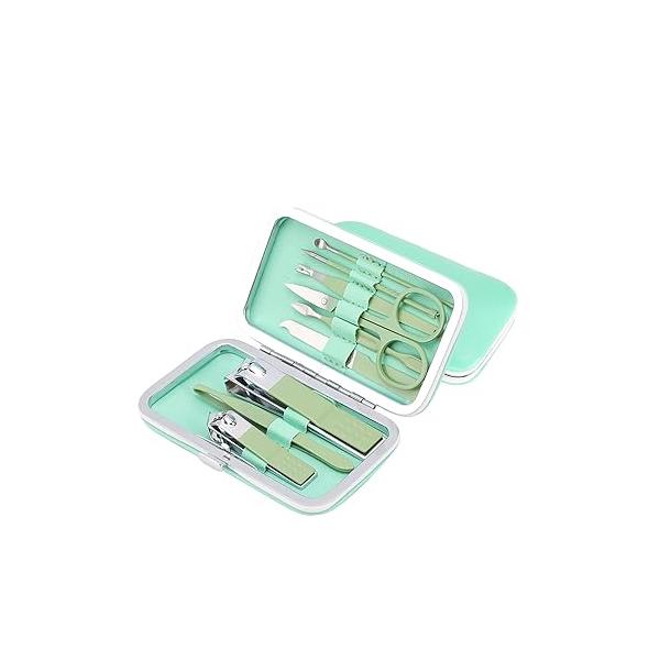 8 PCS Premium Manicure Set, AULLUA Nail Clippers, Professional Grooming Gift Kit, Pedicure Stainless Steel Facial, Cuticle, Care Tools with Luxurious Portable Travel Case, for Men & Women