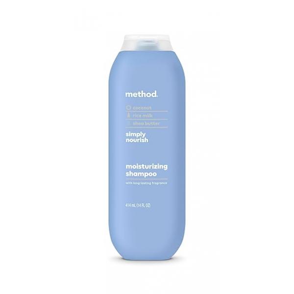 Method Moisturizing Shampoo, Simply Nourish with Shea Butter, Coconut, and Rice Milk Scent Notes, Paraben Sulfate Free, 14 oz (Pack of 1)