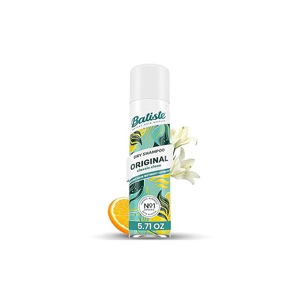 Batiste Dry Shampoo, Original Fragrance Classic Clean, Refresh Hair and Absorb Oil Between Washes, Waterless Shampoo for Added Texture Body, 5.71 oz